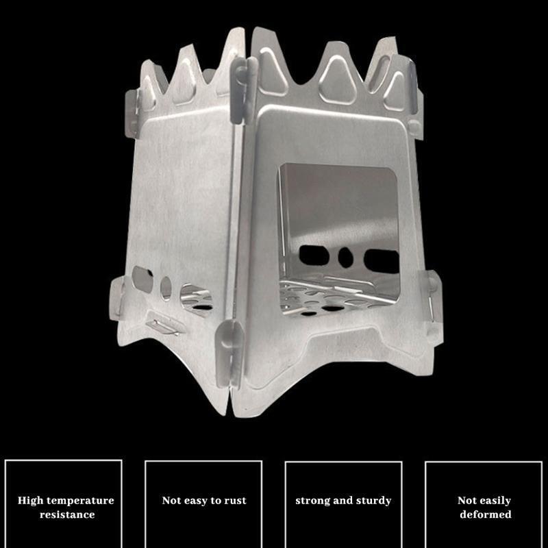 Outdoor Camping Stove Portable Ultralight Foldable Stainless Steel Wood Stove
