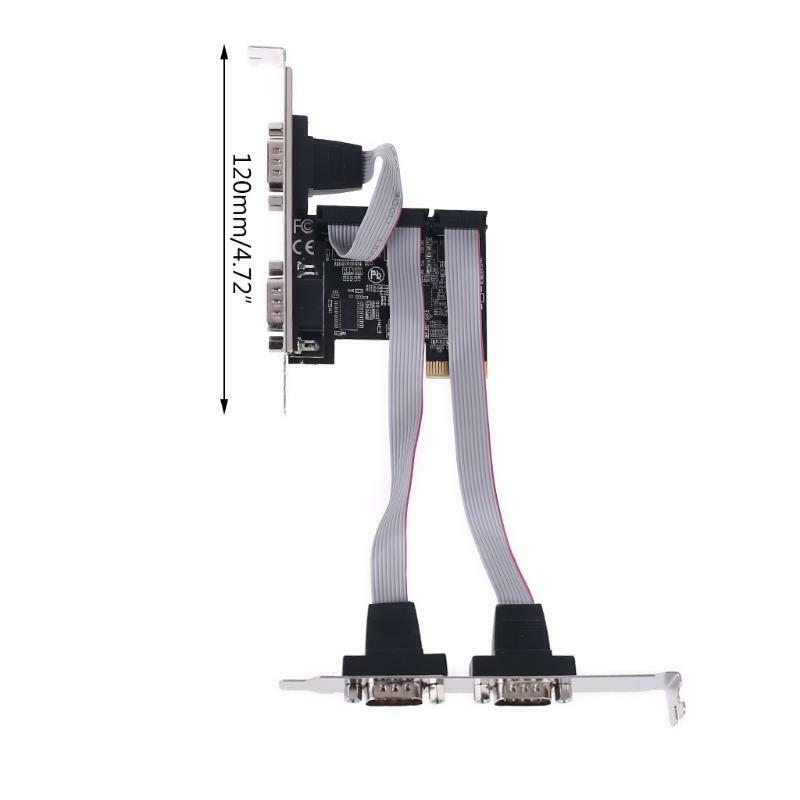 99100 Chipset PCIe 4 Port Serial Add on Card Multi RS232 DB9 COM Expansion Riser
