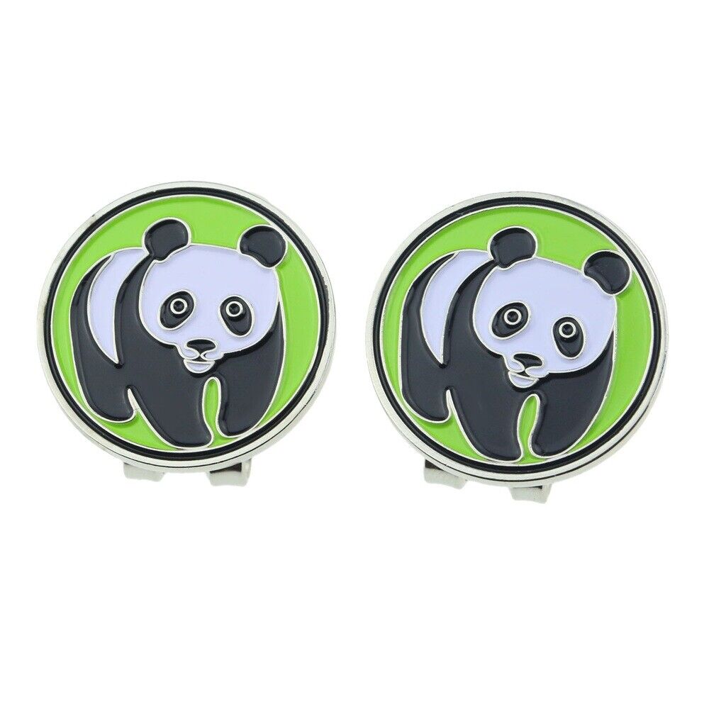 Cute Stylish Green Pande Pattern Design Hat Clip & Magnetic Golf Ball Marker