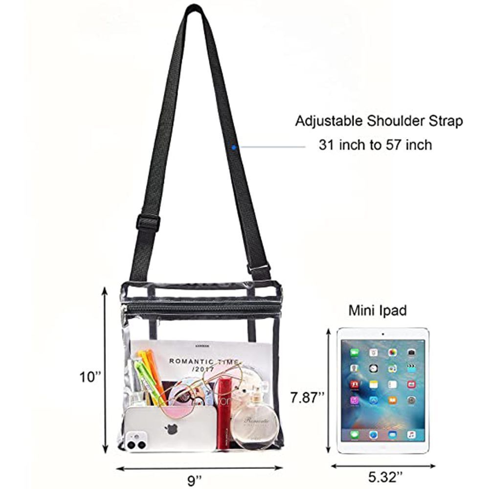 Strap Travel Crossbody Bag Transparent Tote Bag Stadium Approved Clear Bag