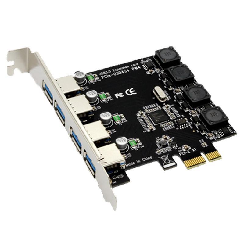 4-Port PCI-E to USB 3.0 PCI Express Expansion Card PCIE Card Speed Up to 5Gbps