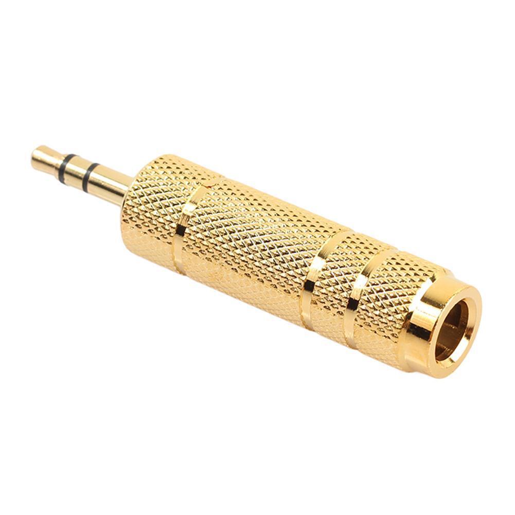 Microphone 6.35 mm Female to 3.5 mm Male Audio Connector Adapter Plug