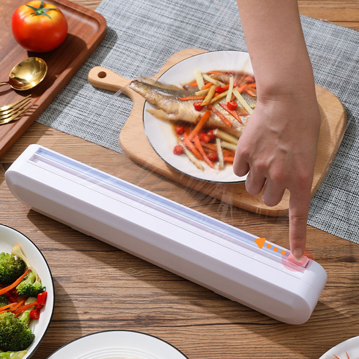 Reusable Cutter  Cling  Plastic Paper Dispenser with Slide