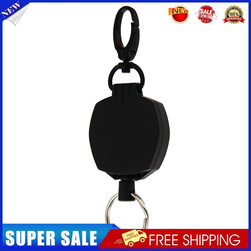 Resilience Steel Wire Elastic Keychain Recoil Retractable Key Ring (Square)