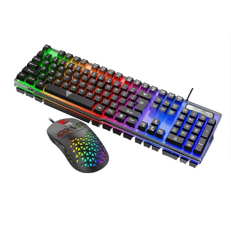 Wired Luminous Gaming Keyboard and Mouse Combo Mechanical Feel Rainbow Backlit