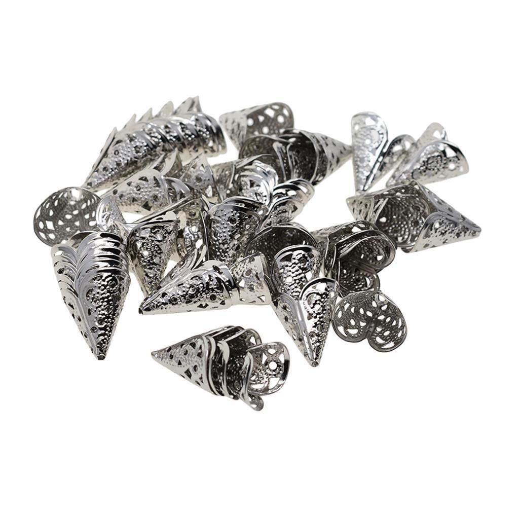 50x Filigree Cone Shape End Caps Bead Caps Tassel Making Jewelry Connectors
