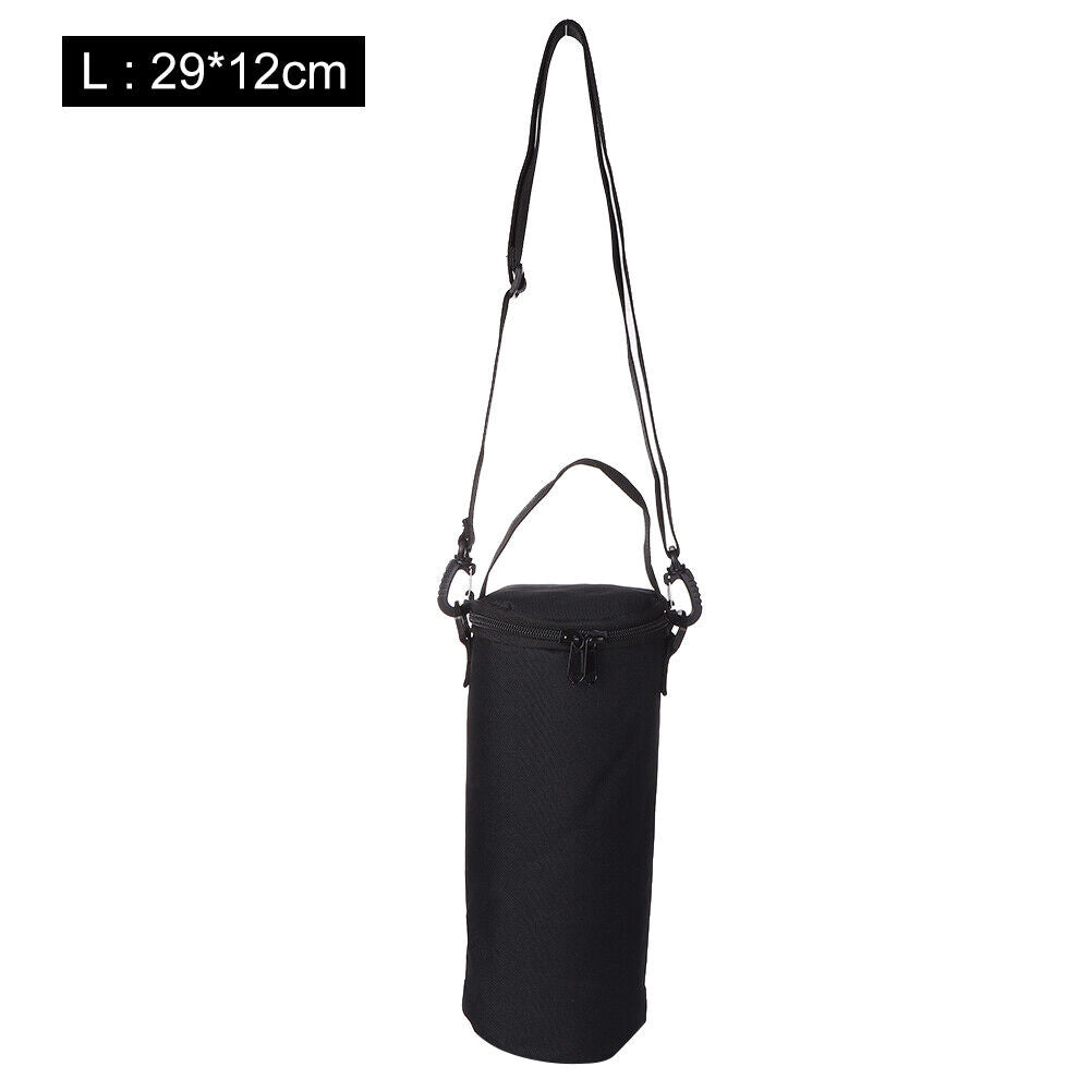 Outdoor Gas Canister Lamp Storage Bag Portable Water Bottle Cover (Black L)