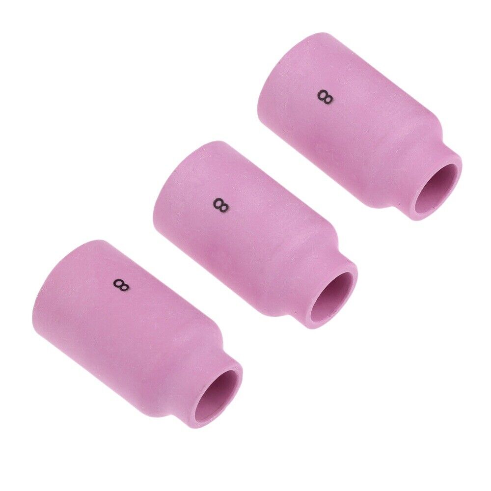 54N14 8# Lens Nozzle Alumina Gas for SR DTA WP 17 18 26 TIG Welding Torch 3Pcs