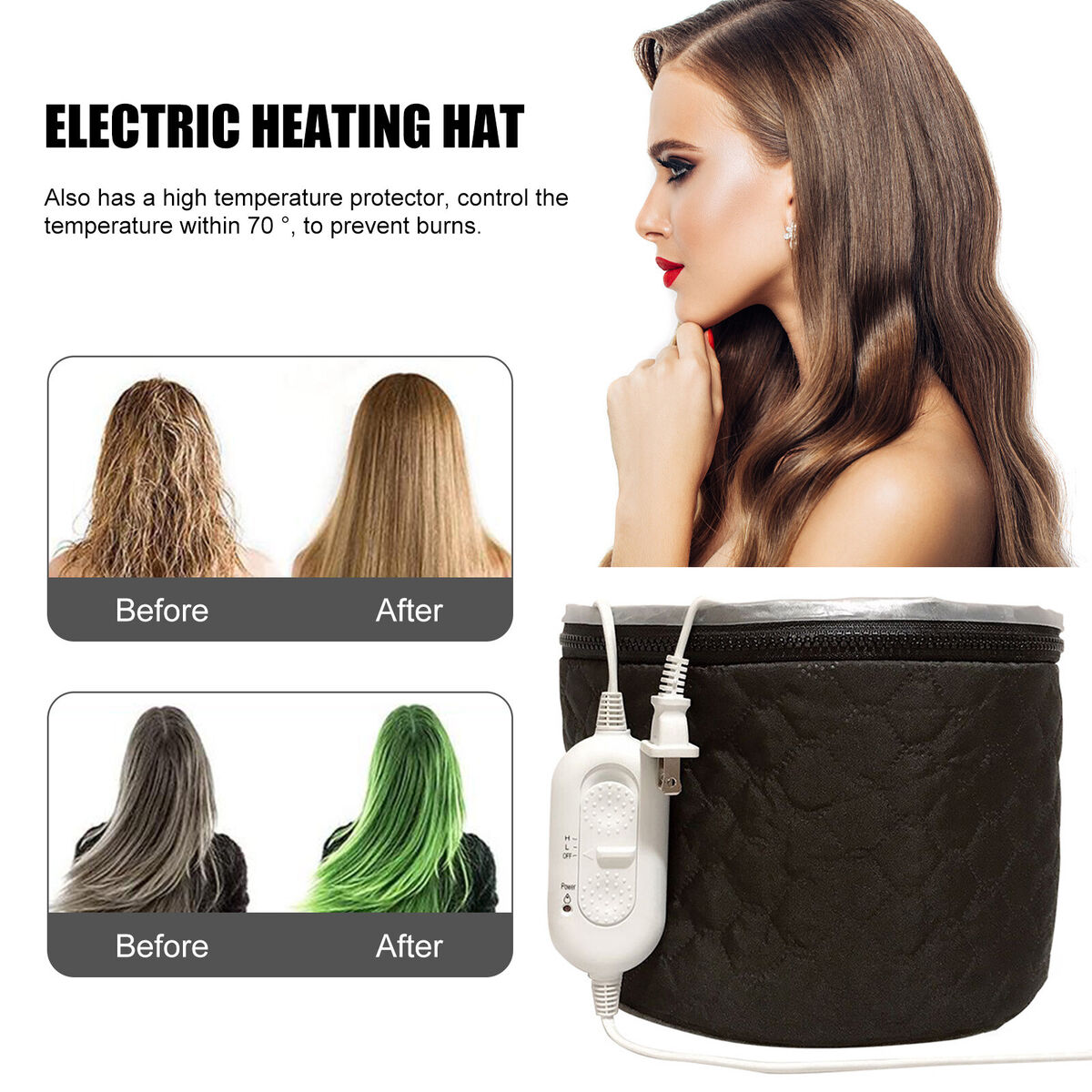 Steamer Cap Gifts for Women Hair Thermal Steamer Treatment SPA Heat Cap