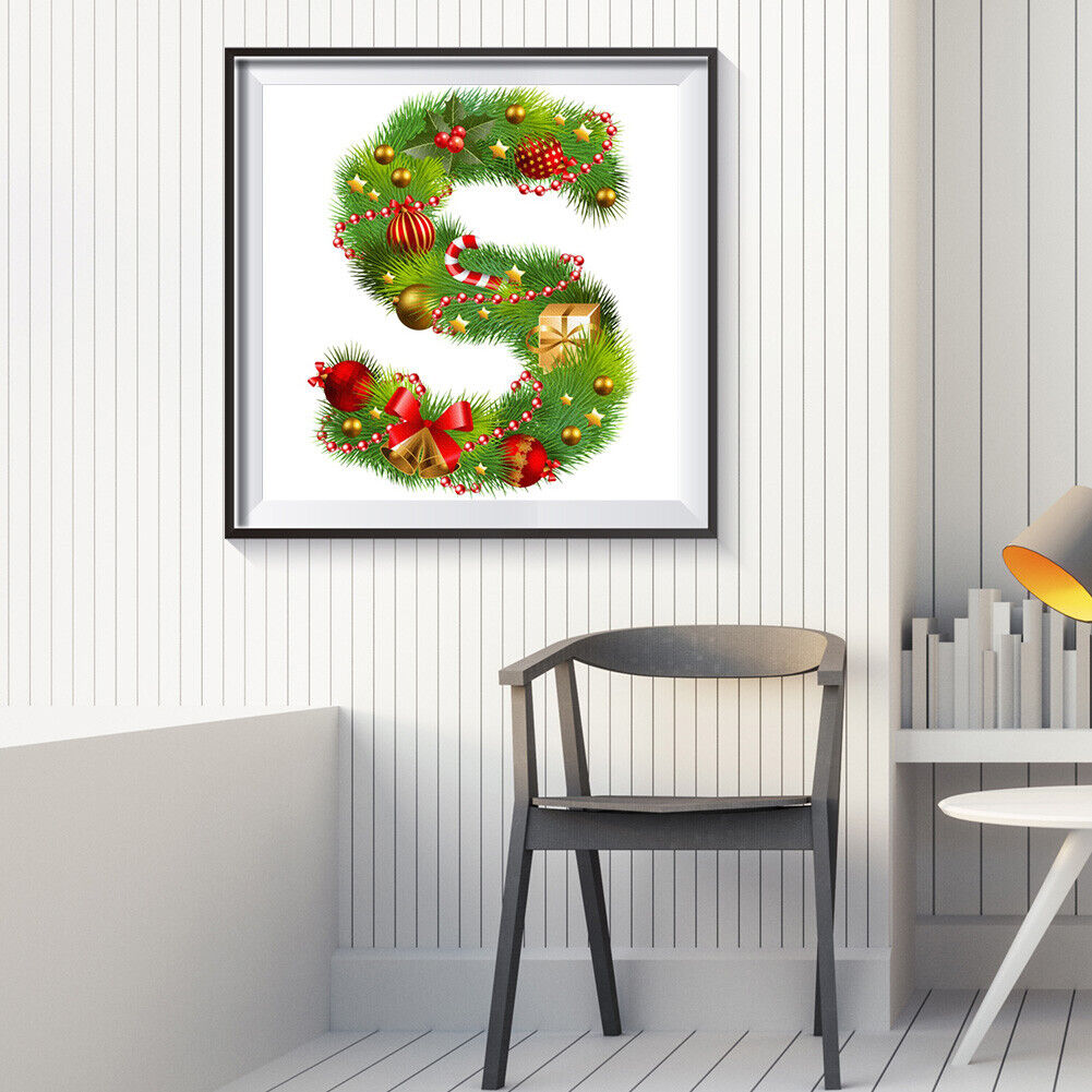 5D DIY Diamond Painting Christmas Letter S Full Round Drill Mosaic (W1097)