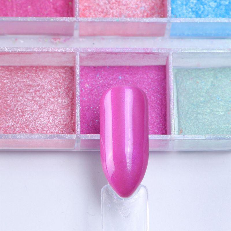12 Colors Ultrafine Glitter Nail Art Shimmer Powder Dust Coating Pigment DIY