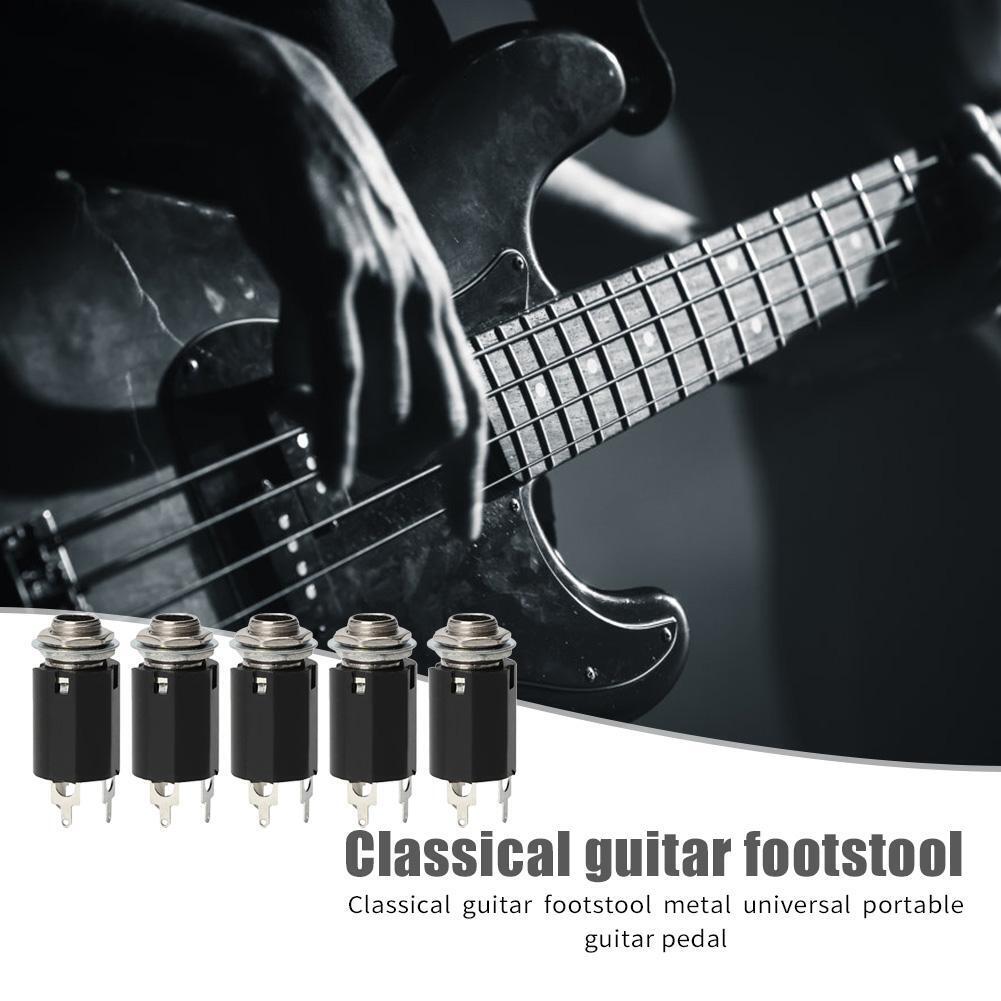 5pcs Acoustic Electric Guitar EQ Socket Plug 6.35mm Stereo Output Socket