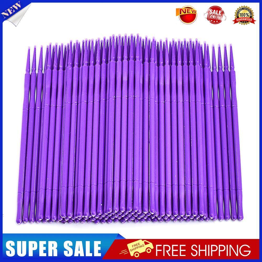 100pcs Disposable Cotton Swabs Tattoo Makeup Eyelash Tattoo Swabs(Purple)