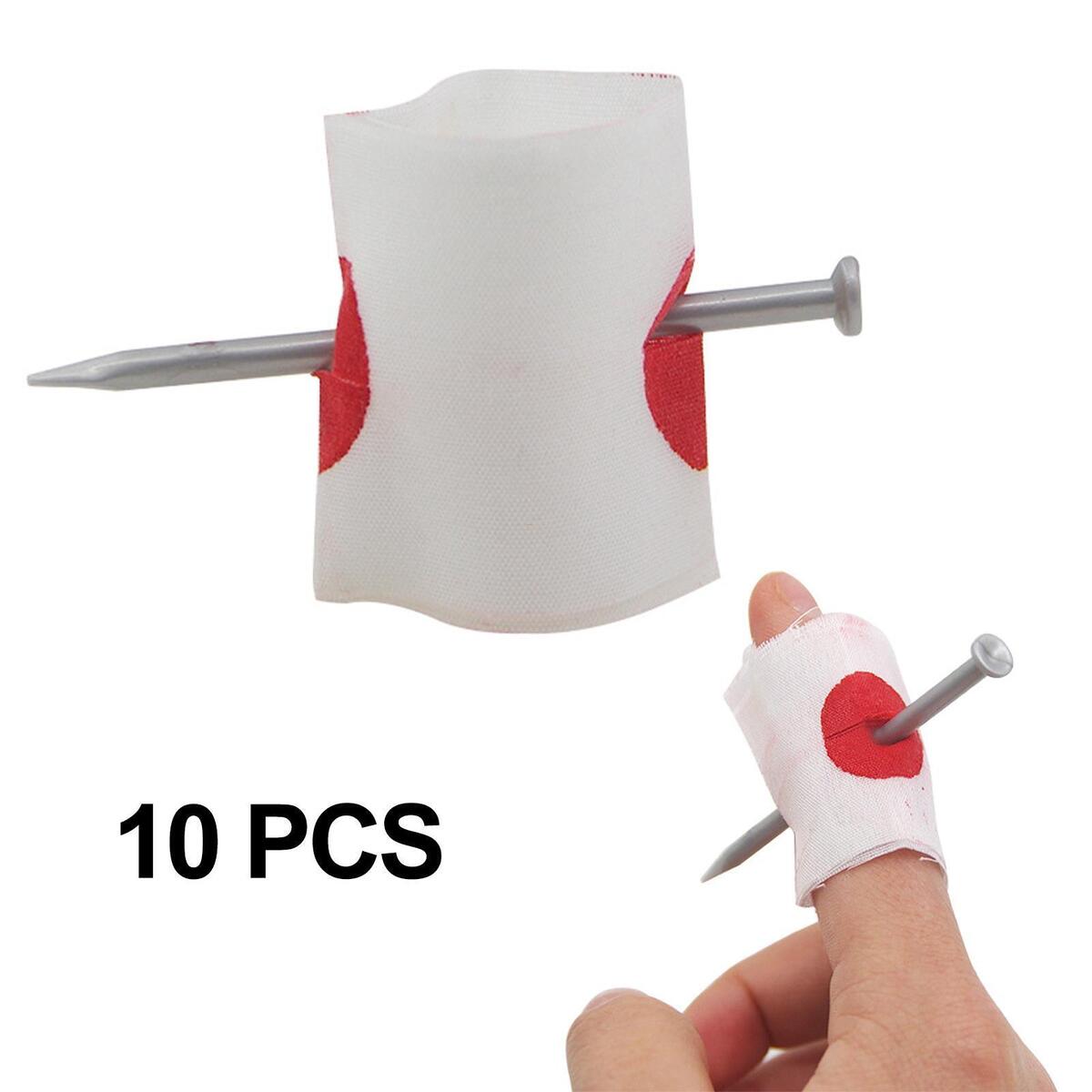 10 Pieces Bloody Nail Through Finger  Practical for  Party Carnival