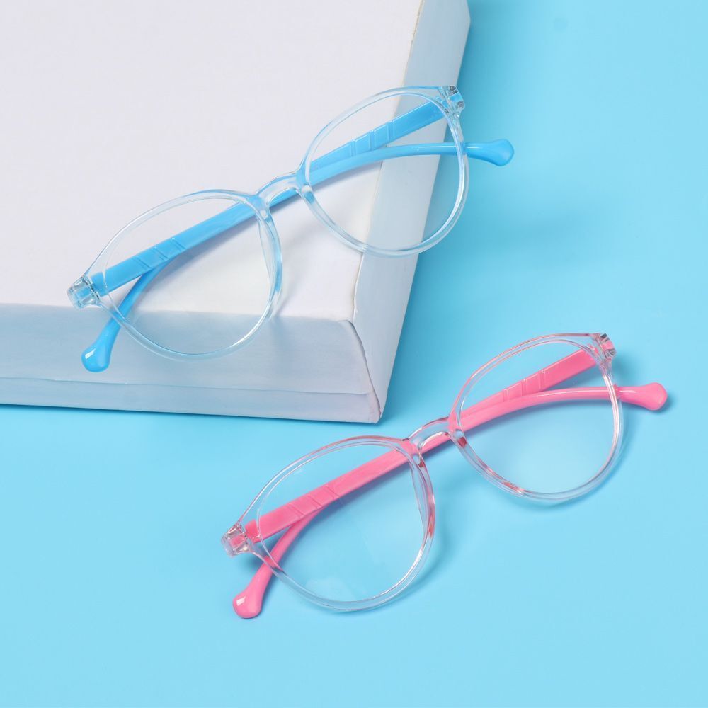Portable Anti-blue Light Ultra Light Frame Kids Glasses Round Eyeglasses