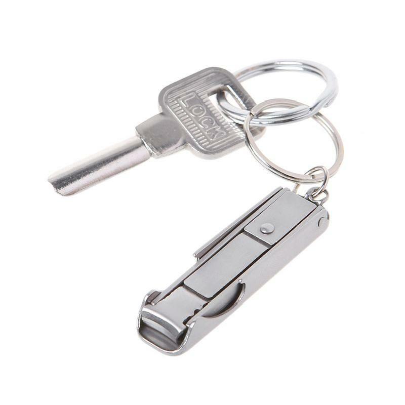 Key Ring Nail Clipper Pocket Bottle Opener Nail File 2 in 1 Nail Cutter Keychain