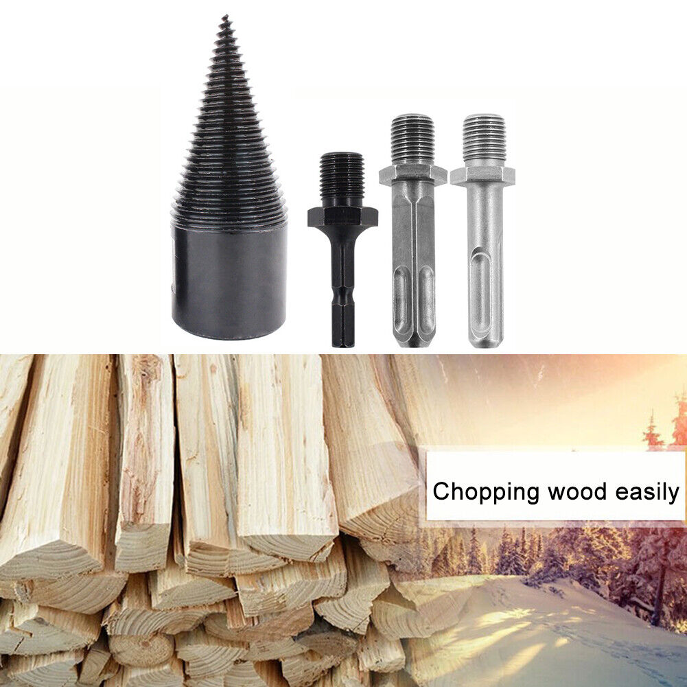 4pcs Woodworking Wood Separator Spiral Cone Reamer Splitter Drill Bit (A)