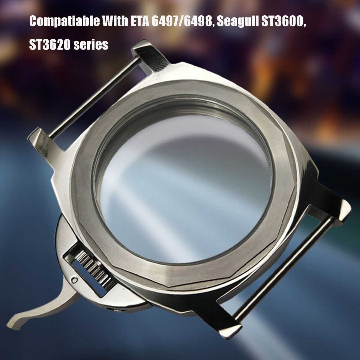For ETA 6497 6498 Seagull ST3600 Movement 44mm Stainless Steel Watch Case Shell