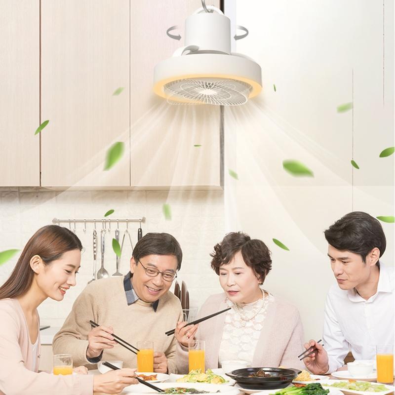 Portable 7inch USB Type-C Camping Fan with LED Lamp 4000mAh for Desk Library