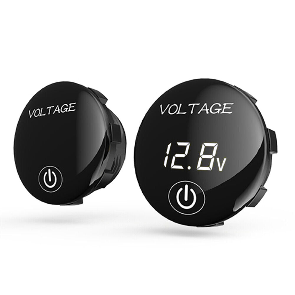 Car DC 5-48V Panel Voltmeter Touch Switch Battery Capacity Tester (White)