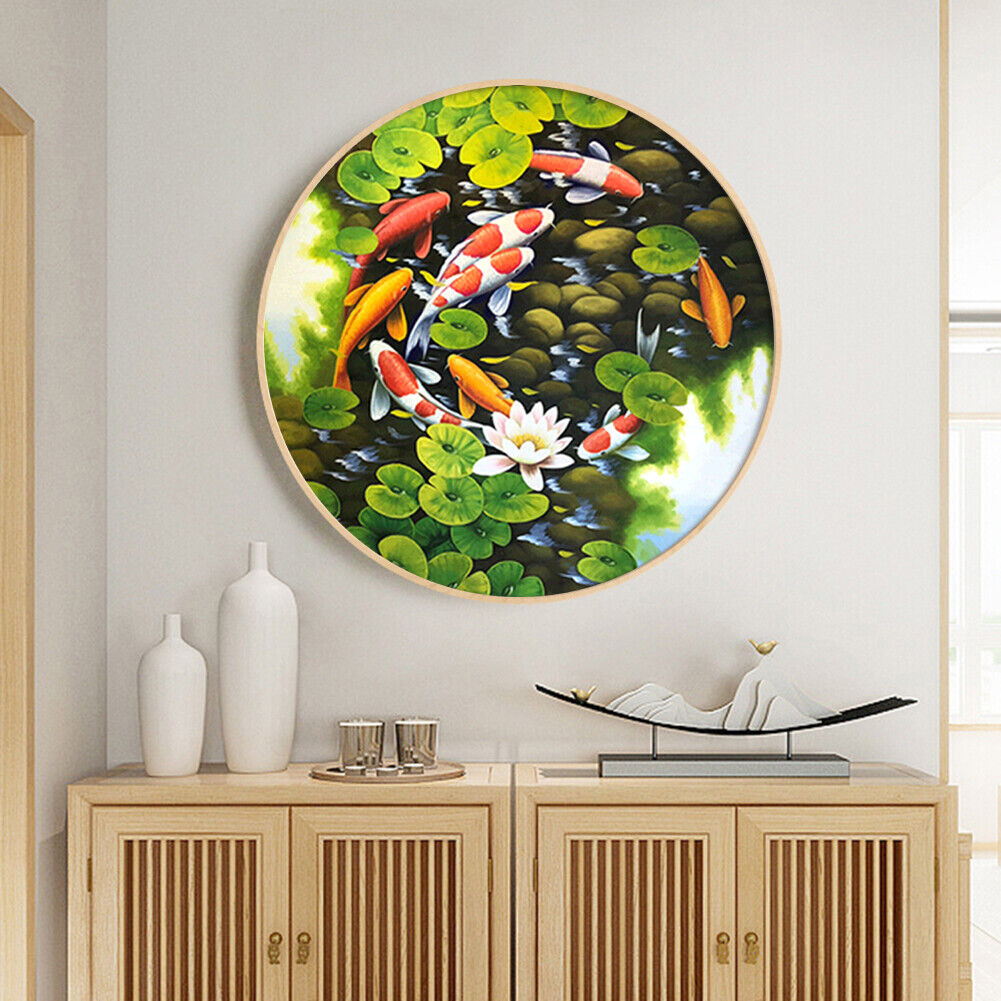 Fish 5D Full Round Drill Diamond Painting Cross Stitch DIY Rhinestone Craft
