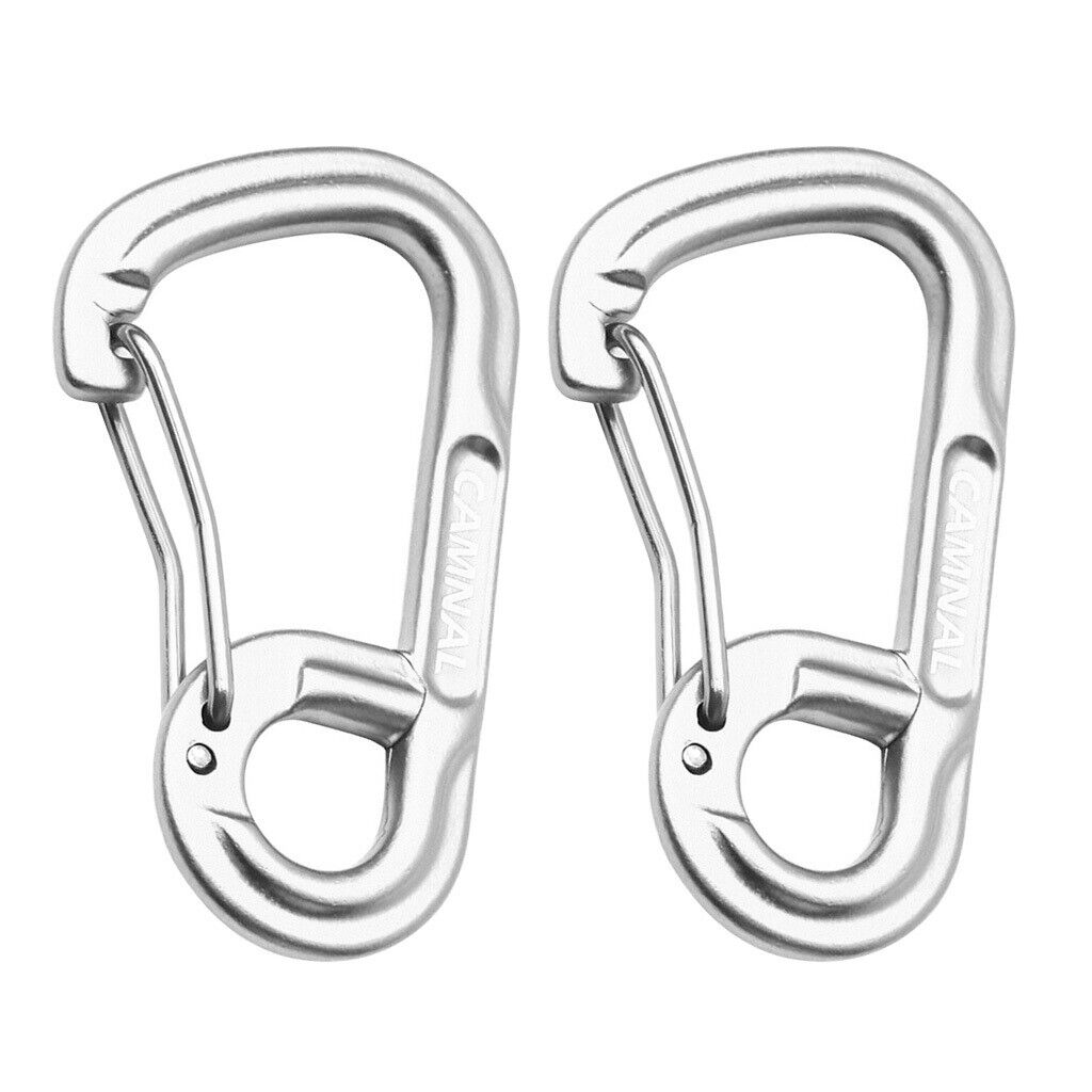 2pcs Aluminum   Carabiners Clip  Spring Hook Keychain Buckle