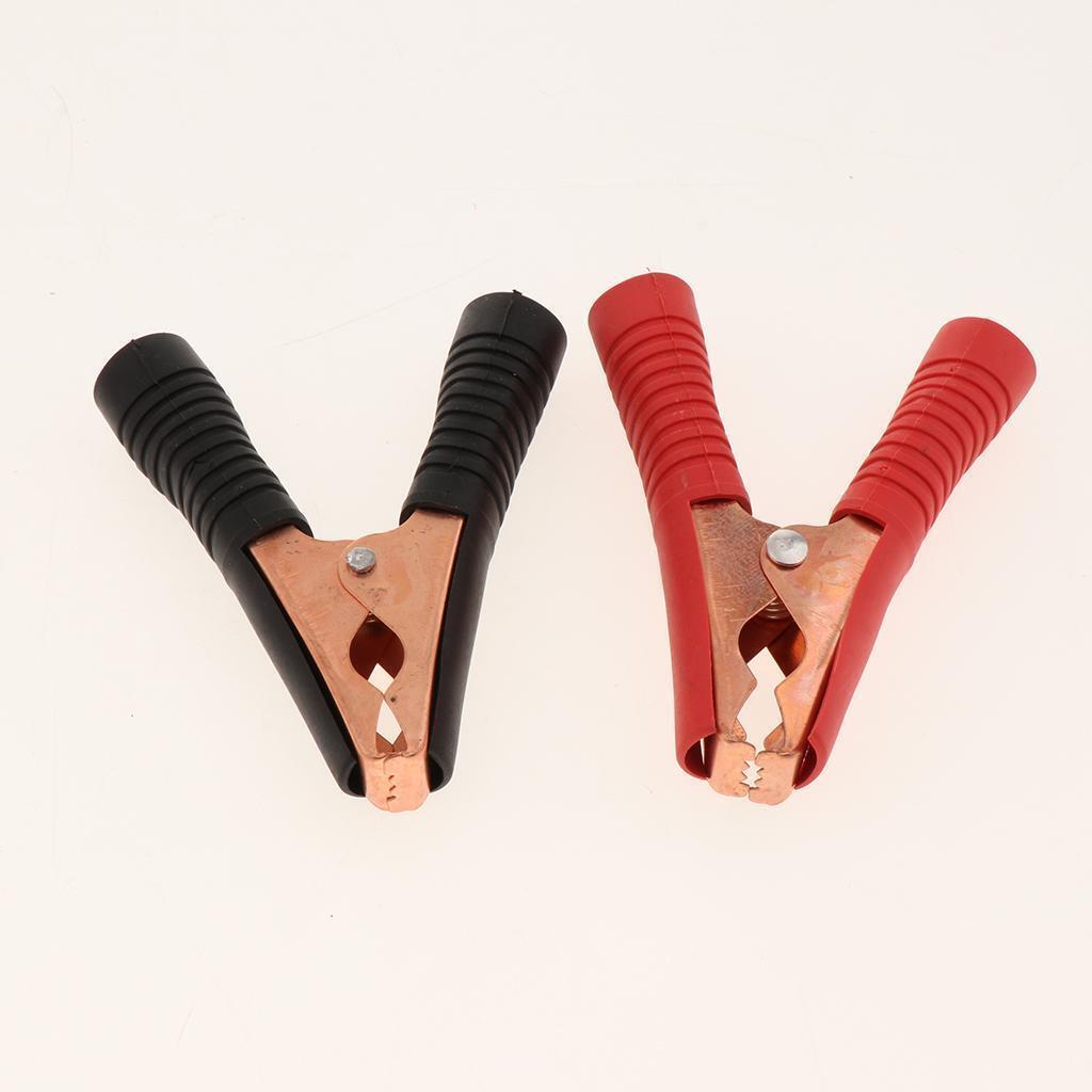 10 Pieces 90mm Long Battery Alligator Clips, Black Red 100A Insulated Battery