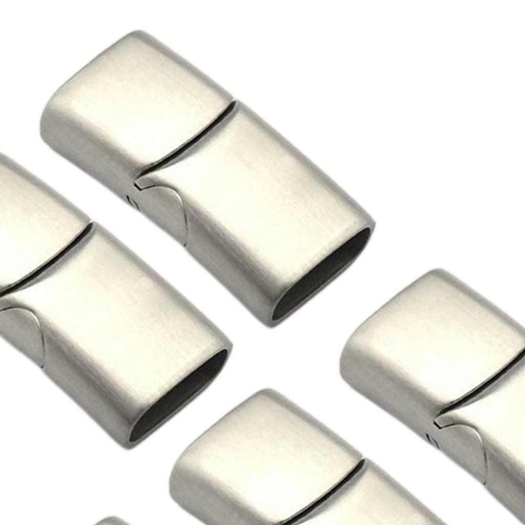 15pcs Magnetic Jewelry Making Clasps Buckle Flat Leather Cord Key Rings