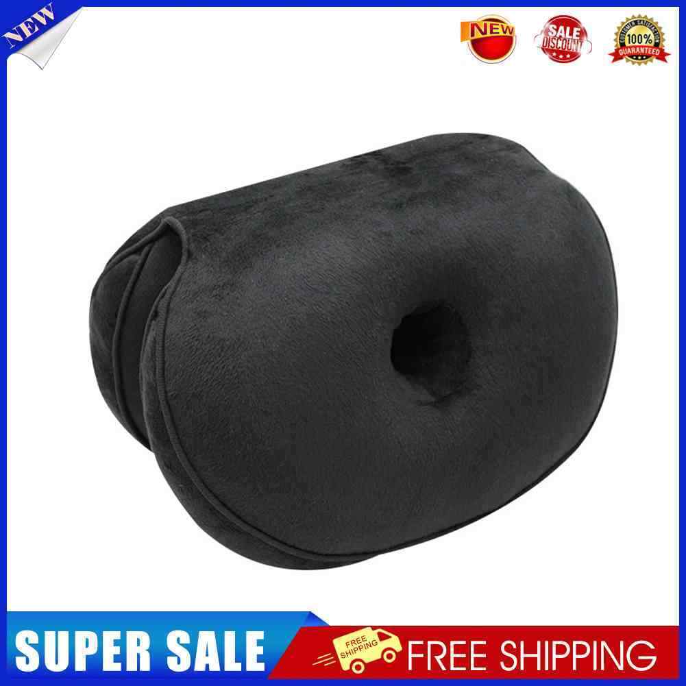 Memory Foam Plush Seat Cushion Orthopedic Office Chair Seat Pillow (Black)