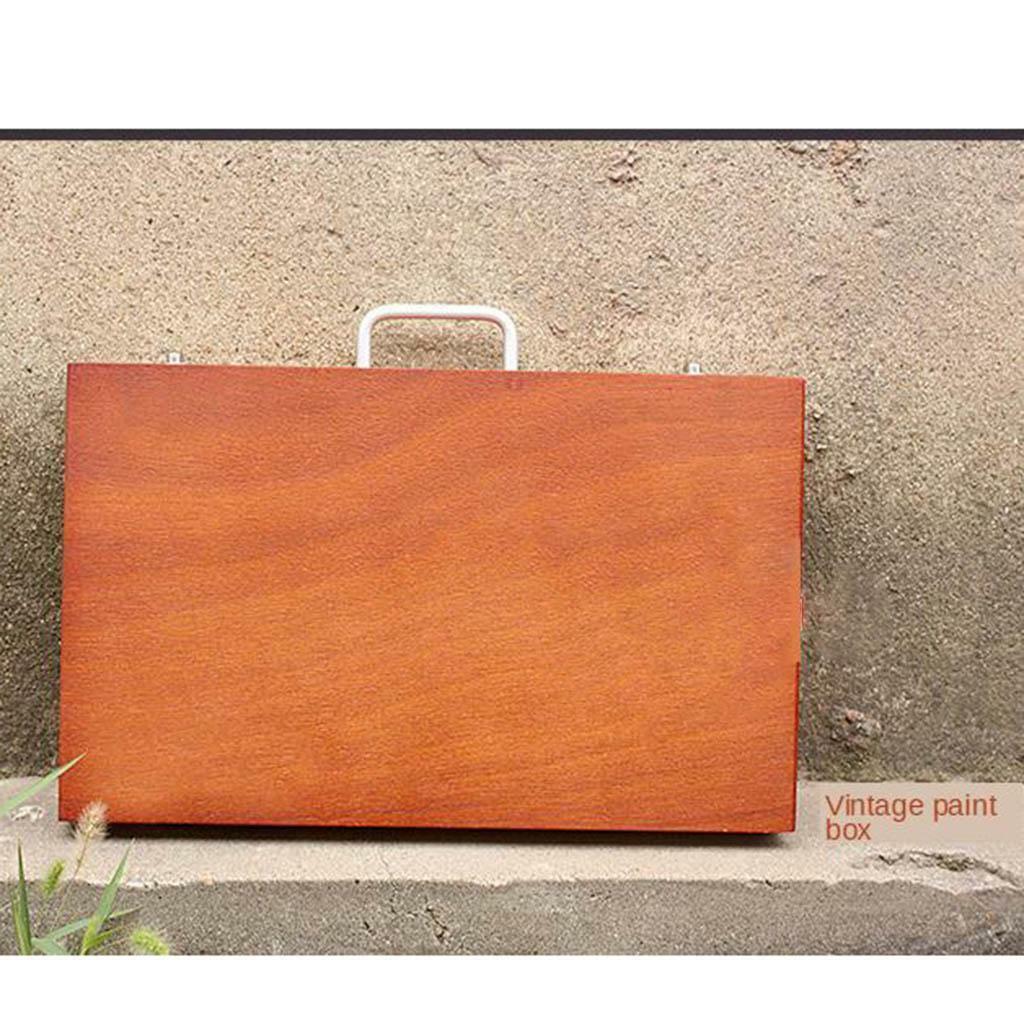 Wooden Box Drawing Painting Caja Desktop Storage Case