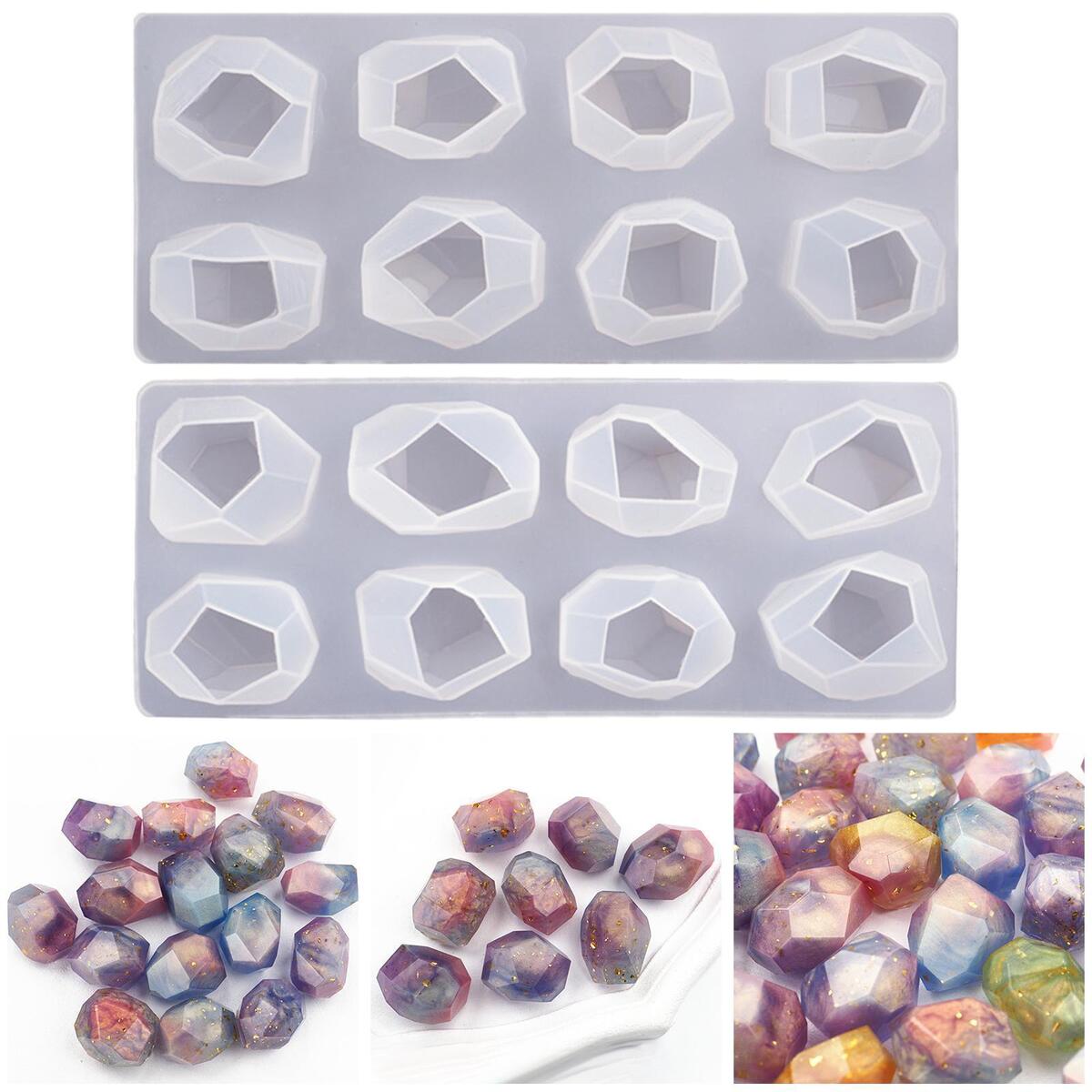 2Pcs Irregular GEM Silicone Mould  Decoration Faceted