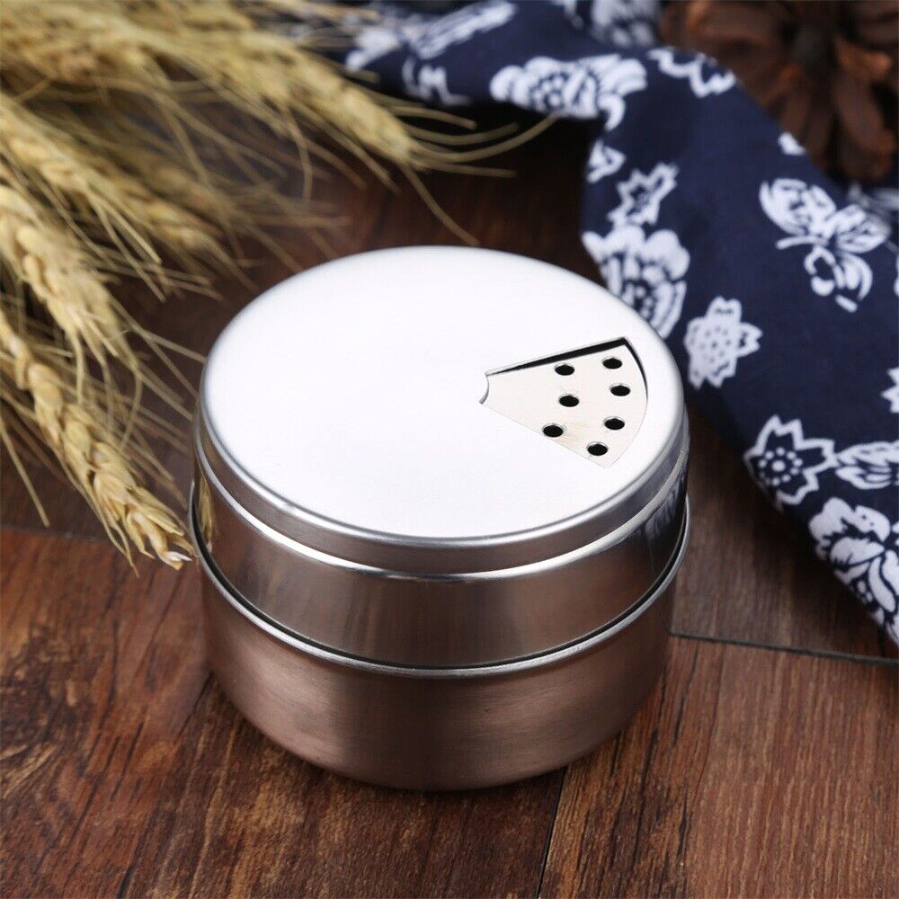1pc Magnetic Spice Jars Stainless Steel Outdoor Camping Condiment Containers