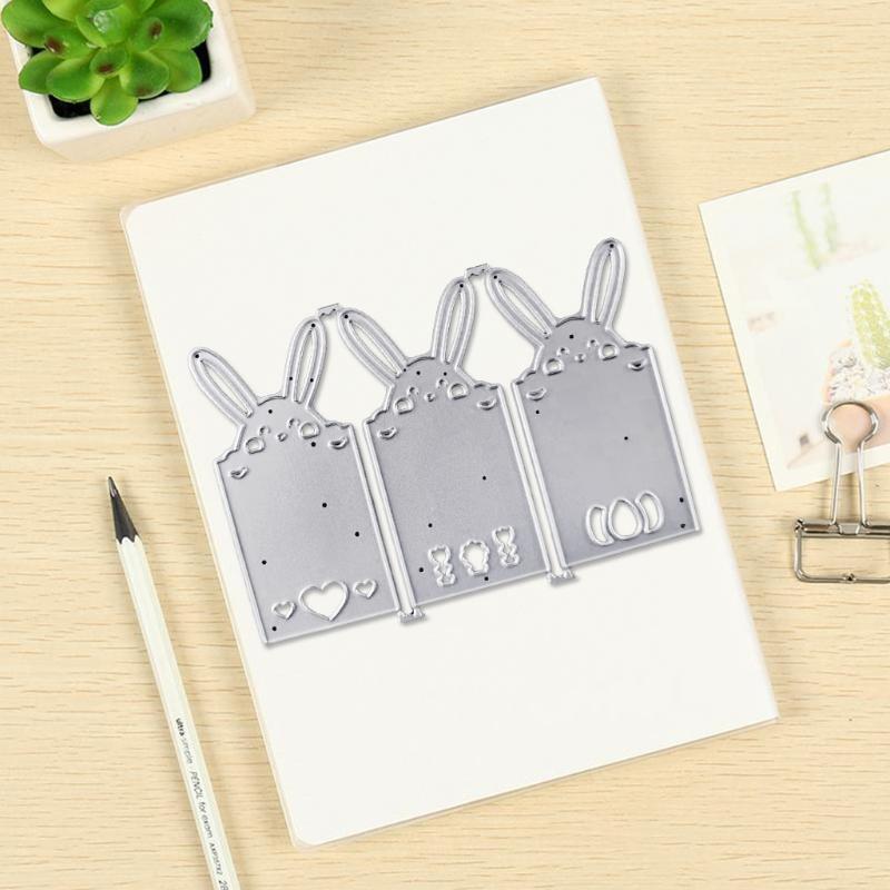 Three Rabbits Embossing Stencil DIY Printing Steel Mould for Scrapbook Album
