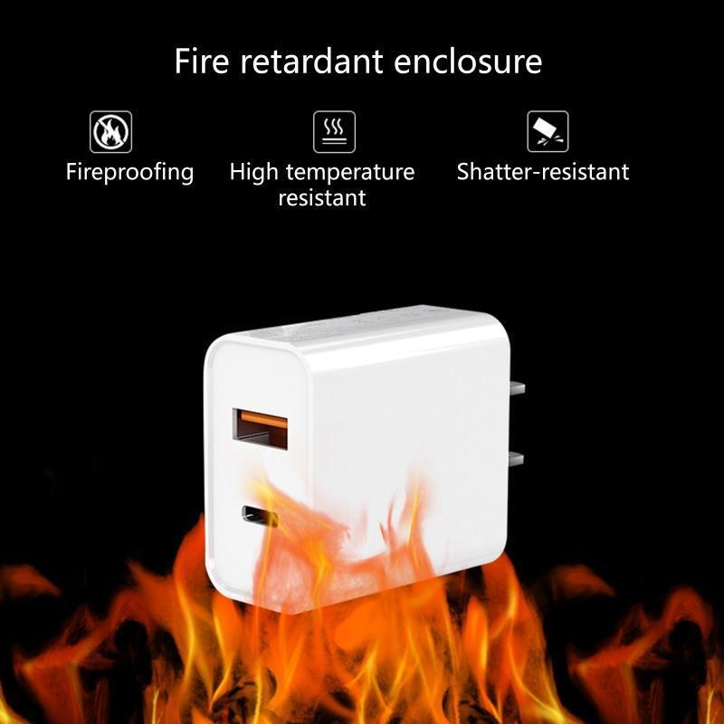 20W USB C Type C Power Wall Charger Traveling Plug 5V-3A USB+TYPE-C Ports