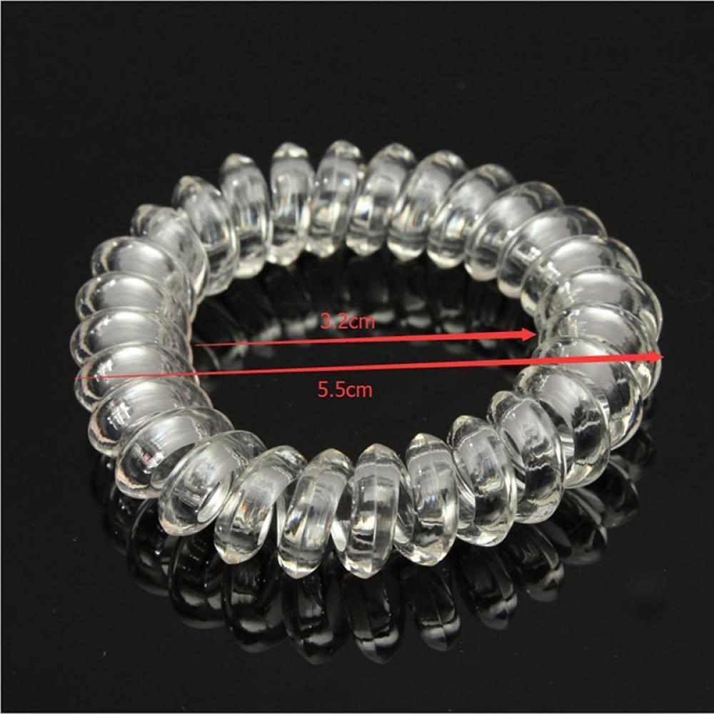 Fashion Girl Elastic Clear Ponytail Holder Rubber Wire Hair Tie Rope Hairband