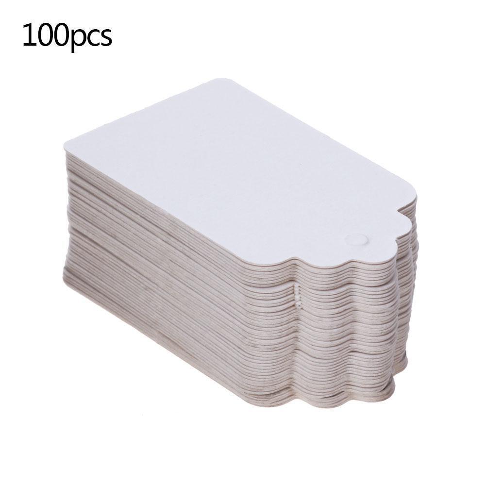 100pcs Blank Label Cards Kraft Paper Wedding Gifts DIY Hanging Tag(White)