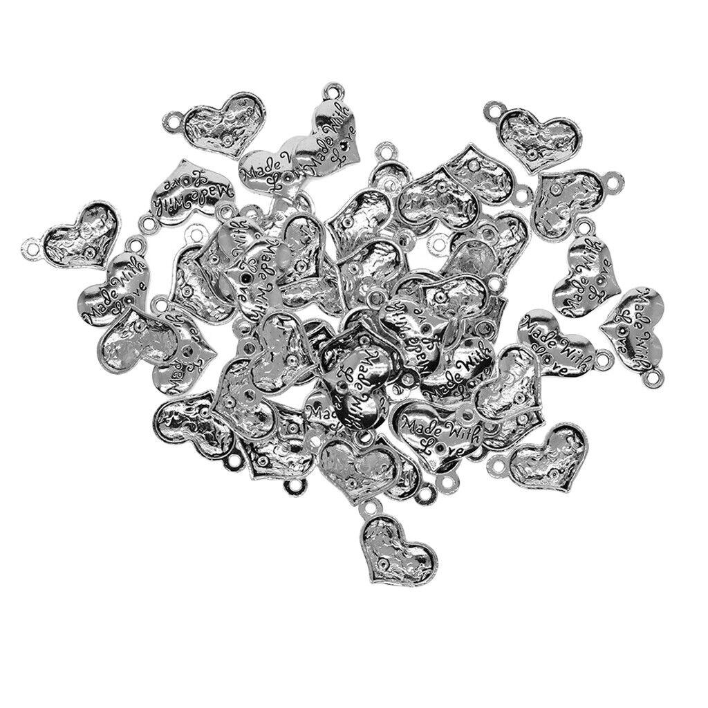50Pcs Lover Heart Pendant Blank Cabochon  Setting Trays DIY Jewelry