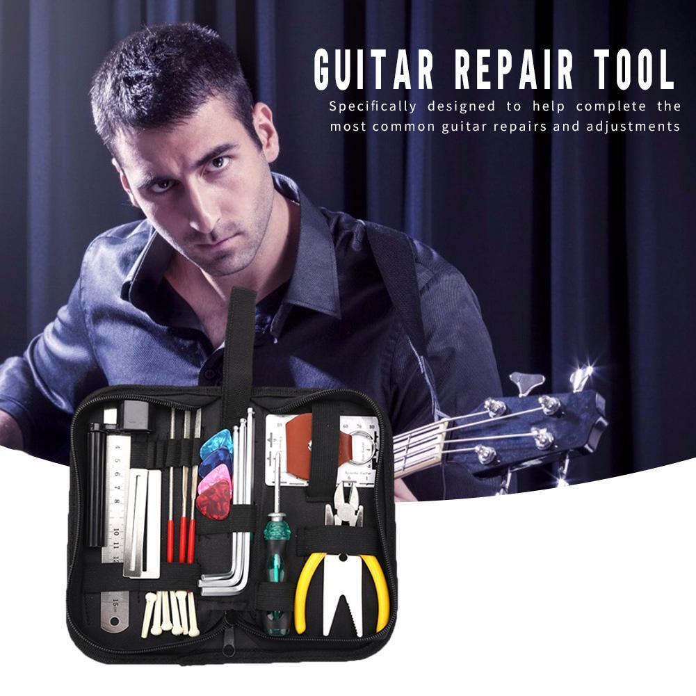 Guitars Repair Maintenance Tool Set Guitar Toolkit with String Cutter Ruler