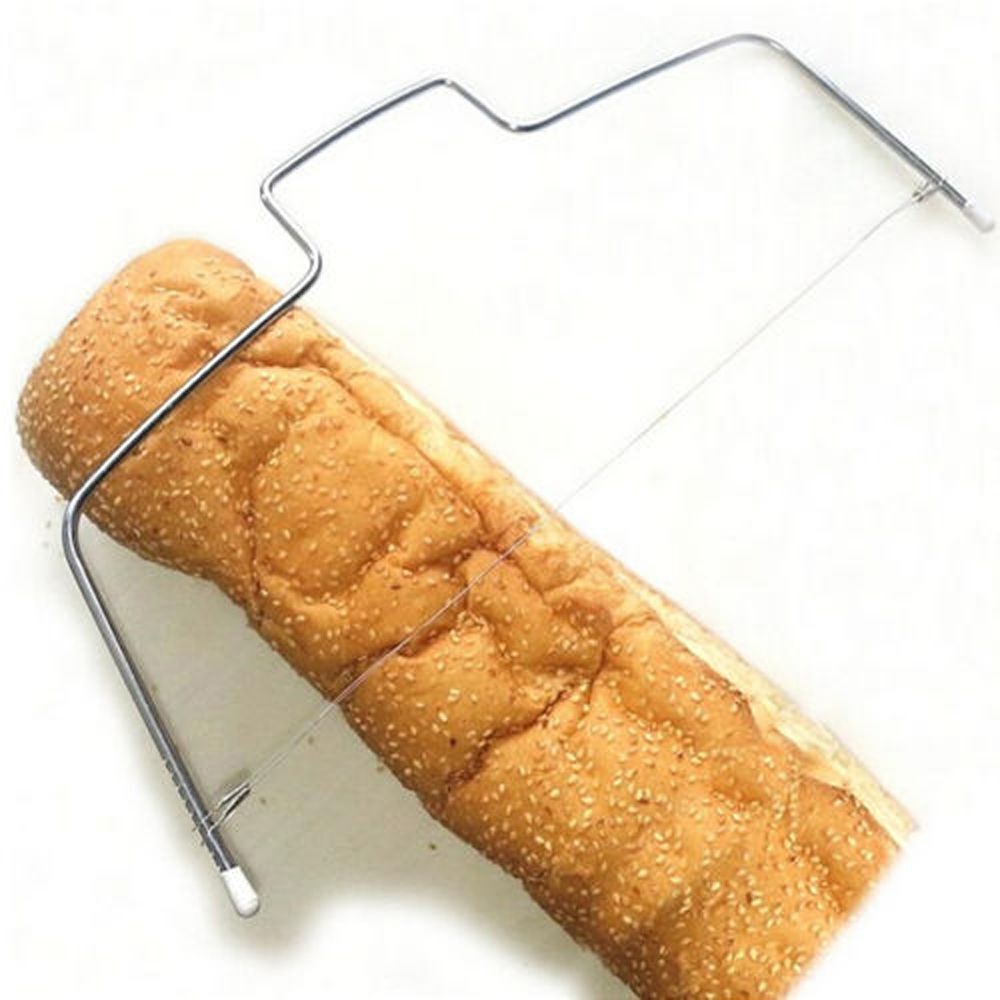 2 Wire Cake Slicer Stainless Steel Pizza Dough Cutter Trimmer Leveler