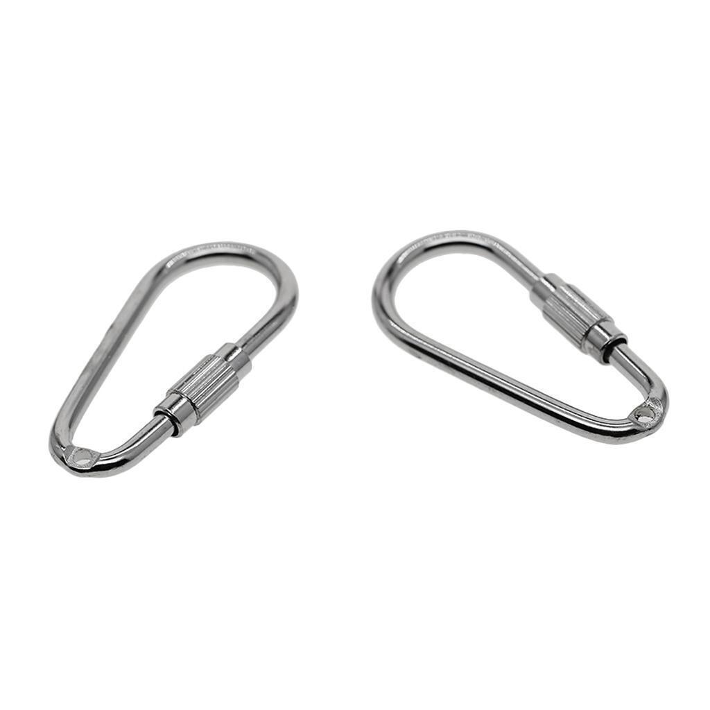 10x Alloy Screw Locking Carabiner Clasp Key Chain Key Ring Clasps 34x16mm