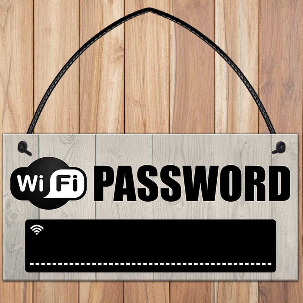 Wooden WiFi Password Hanging Board Chalkboard Internet Signal Plate Decor