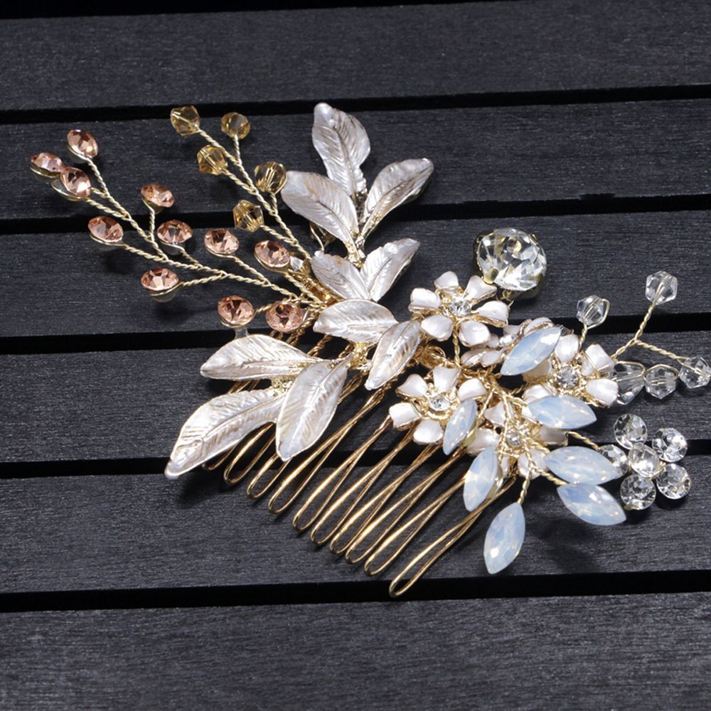 Party Handmade Hairwear Crystal Hair Comb Bridal Headpiece Flower Head Clip