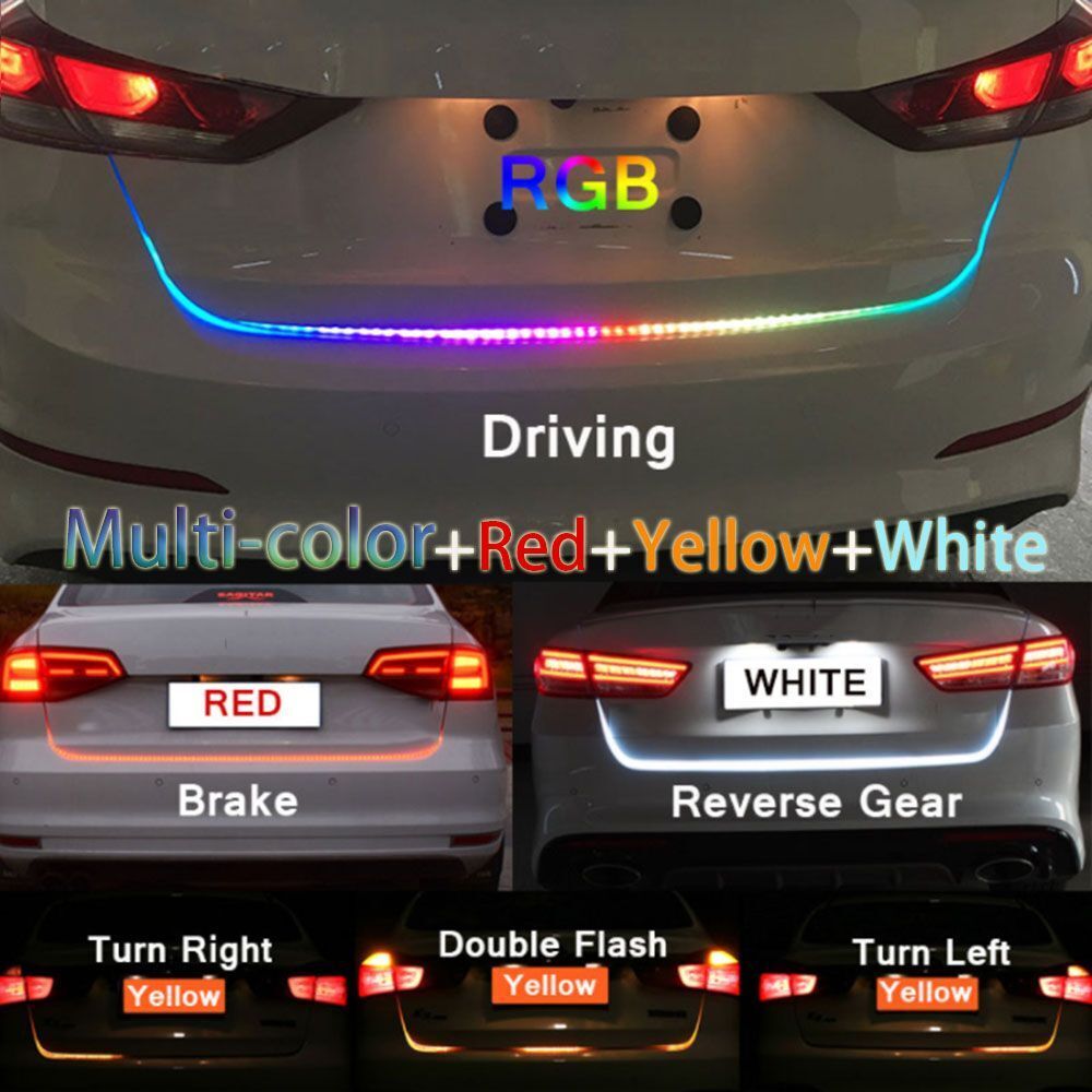 Warning Car Tail Lamp Turn Signal Light Brake Driving Flow Type LED Strip