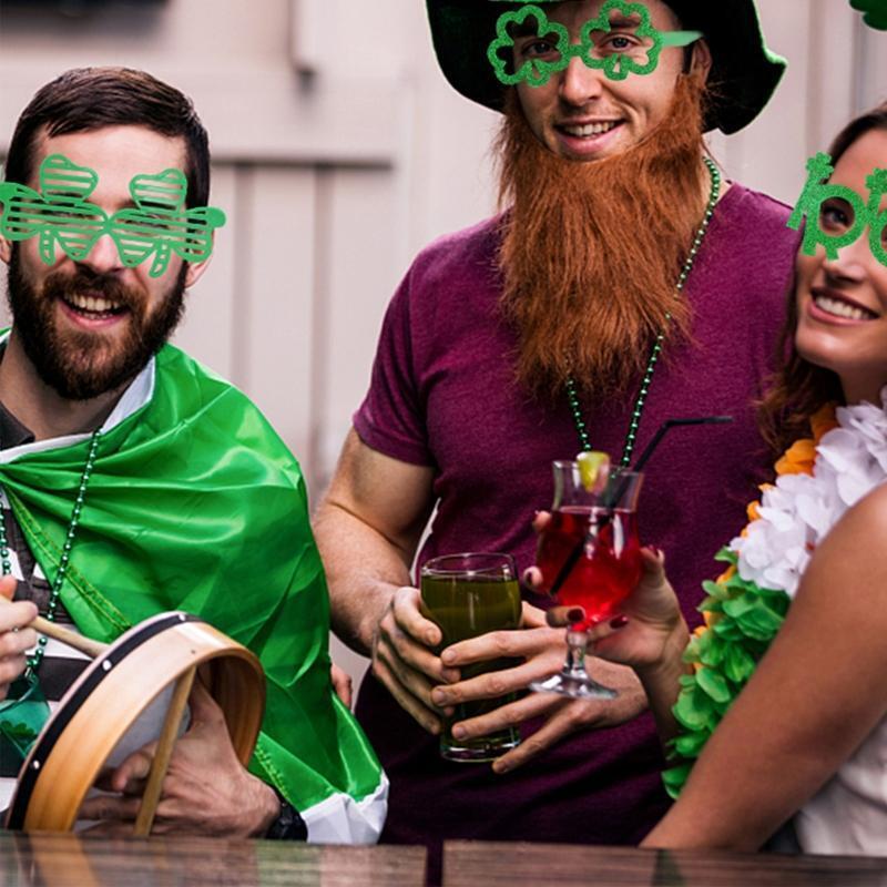 Saint Patrick's Day Costume Accessory Set Include Shamrock Glasses Headbands