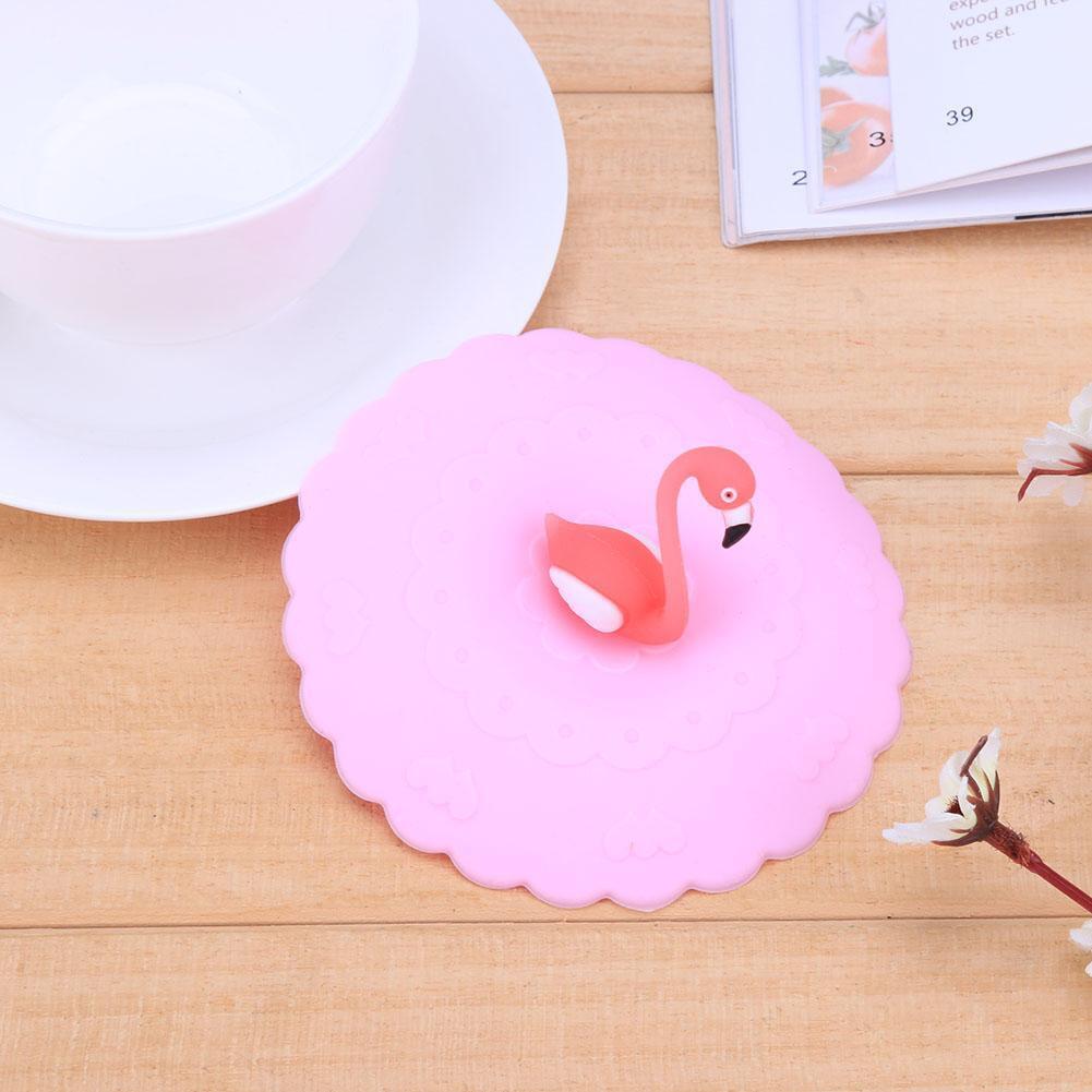 10cm Dia Silicone Cup Lid Leakproof Thermal Insulation Cup Cover(Pink)