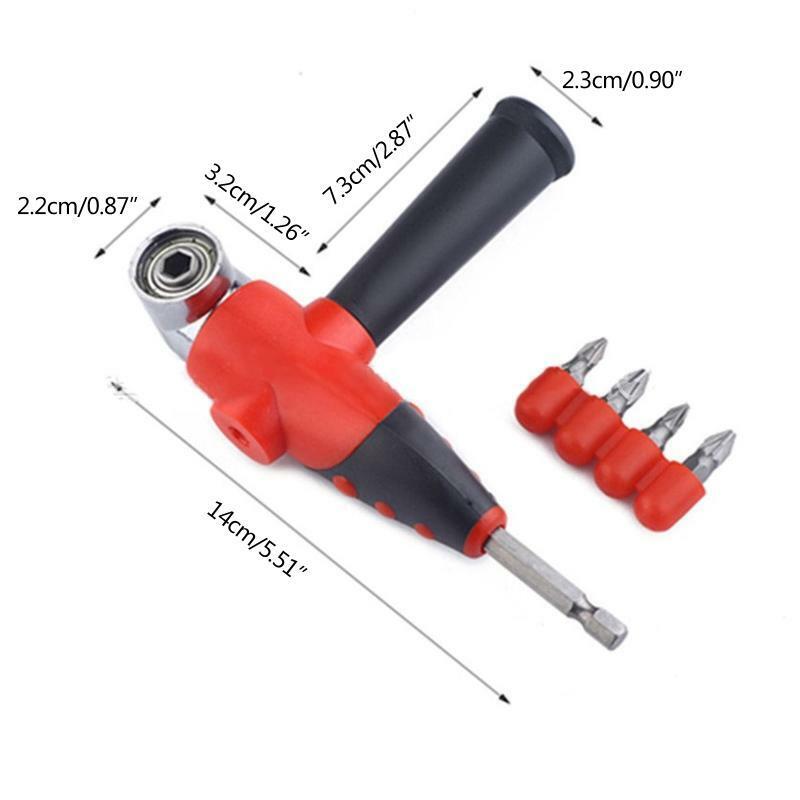 Black & Red Magnetic Screwdriver Adjustable Hexbit Angle Driver Wrench Hex Bit