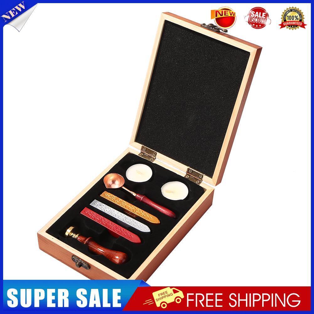 Fire Paint Seal Set Sealing Wax Stamp DIY Stamps Cards Craft with Ribbons