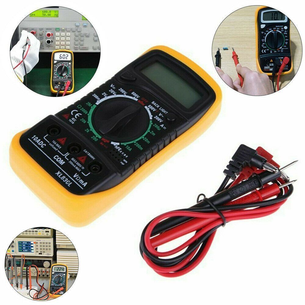 XL830L LCD Digital Multimeter Current Circuit Tester Buzzer Voltmeter Ammeter