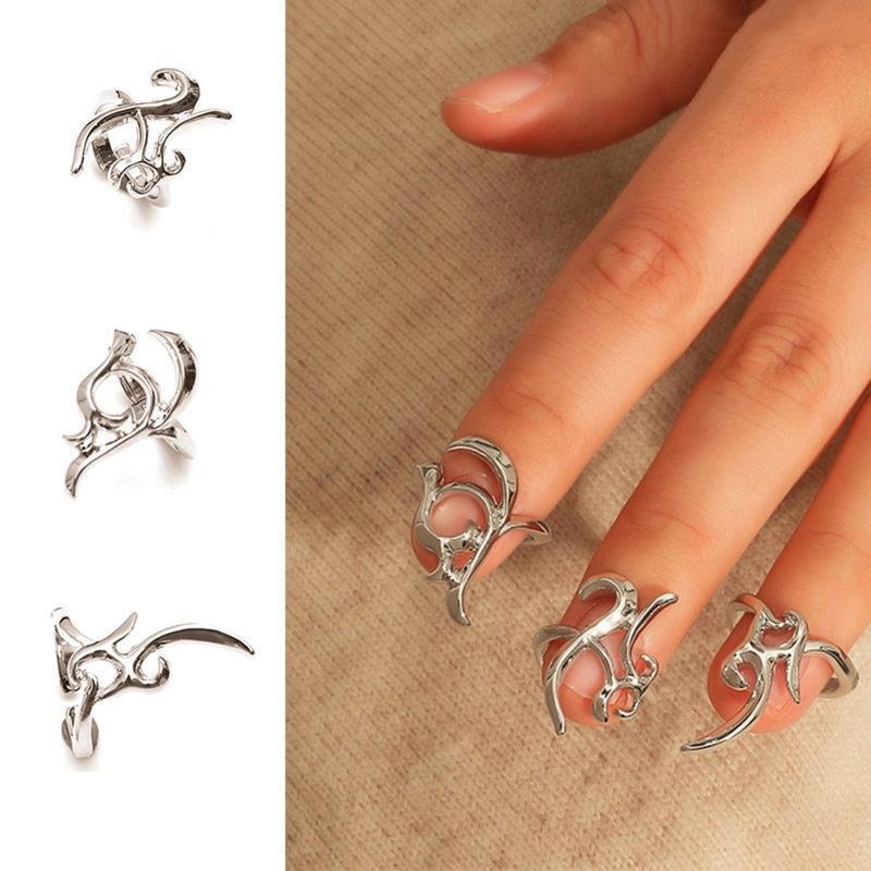 3Pcs/set Adjustable Opening Nail Charms for Women Girls Protect Fingernail