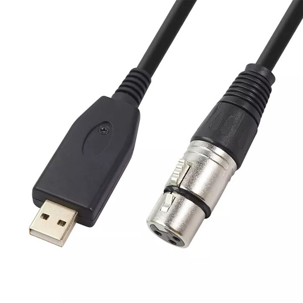 USB Microphone Cable USB Male to 3-Pin XLR Female Audio Cable Adapter (2m)